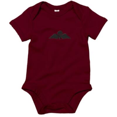 Baby One-Piece - Maroon - Jump Wings (Black Subdued)