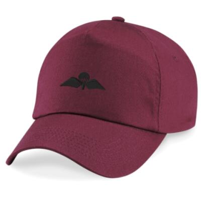 Baseball Cap - Maroon - Jump Wings (Black Subdued)