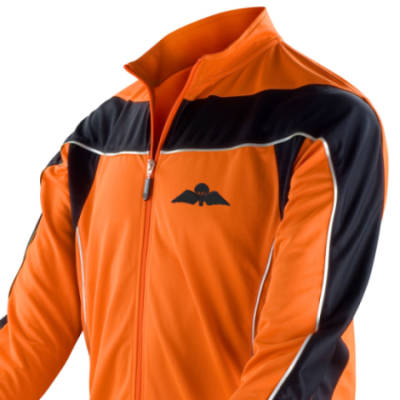 Long Sleeved Performance Bike Top - Orange - Jump Wings (Black Subdued)