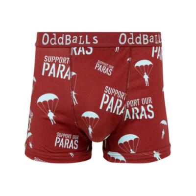 Boxer Shorts - Charity 'Support Our Paras' Updated Design, Maroon