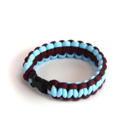 Paracord "Cobra" Bracelet - Maroon / Light Blue