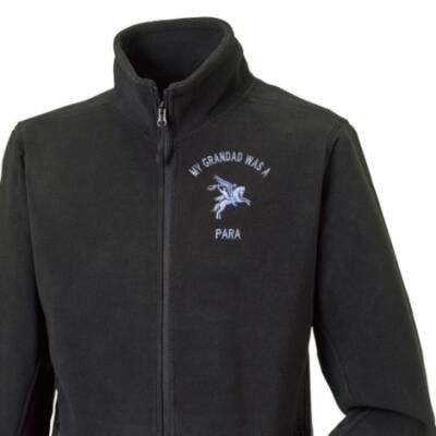 Fleece Jacket - Black - My Grandad Was A Para (Pegasus)