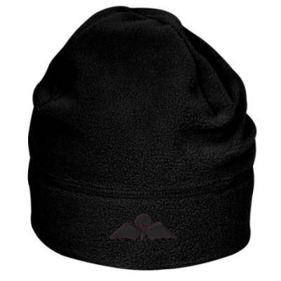 Fleece Beanie - Black - Jump Wings (Black Subdued)