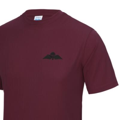 Gym/Training T-Shirt - Maroon - Jump Wings (Black Subdued)