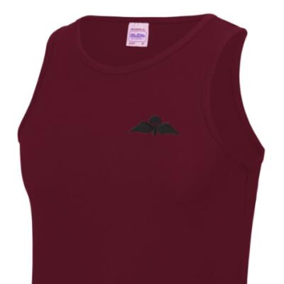 Gym/Training Performance Vest - Maroon - Jump Wings (Black Subdued)