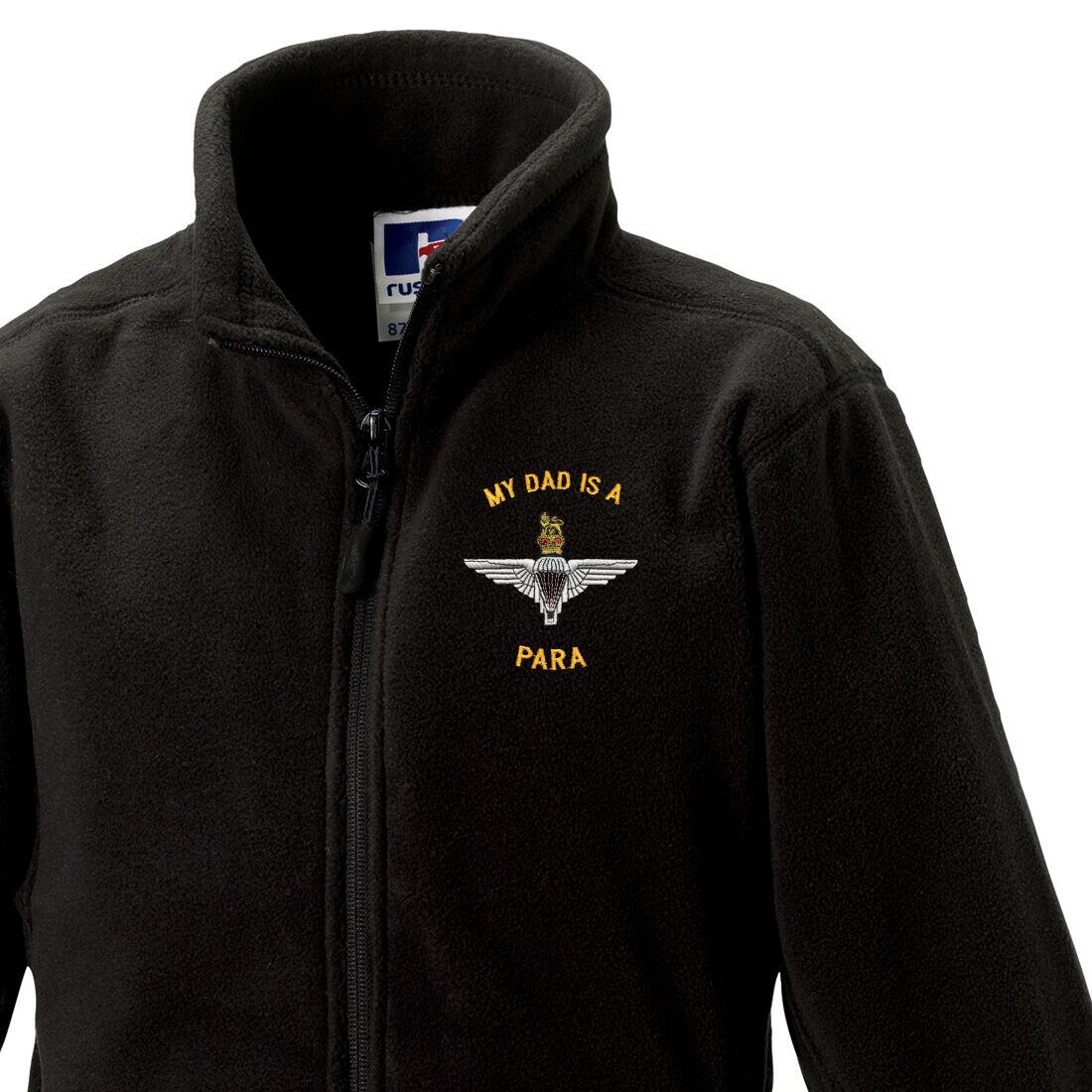 Kids Fleece Jacket - Black - My Dad Is A Para (Para)