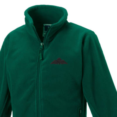 Kids Fleece Jacket - Green - Jump Wings (Black Subdued)