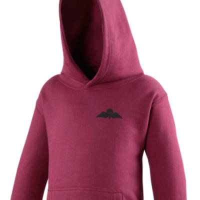 Kids Hoody - Maroon - Jump Wings (Black Subdued)