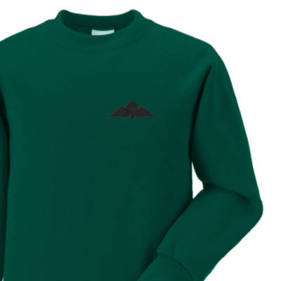 Kids Sweatshirt - Green - Jump Wings (Black Subdued)