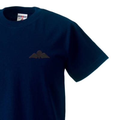 Kids T-Shirt - Navy Blue - Jump Wings (Black Subdued)