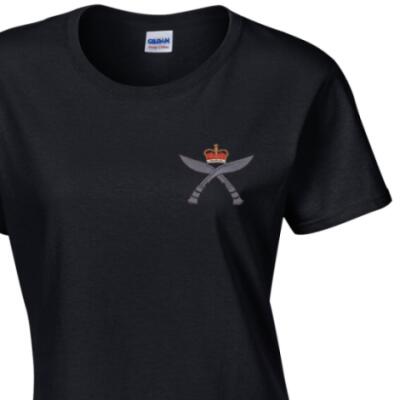 Lady's Crew Neck T-Shirt - Black - Gurkhas