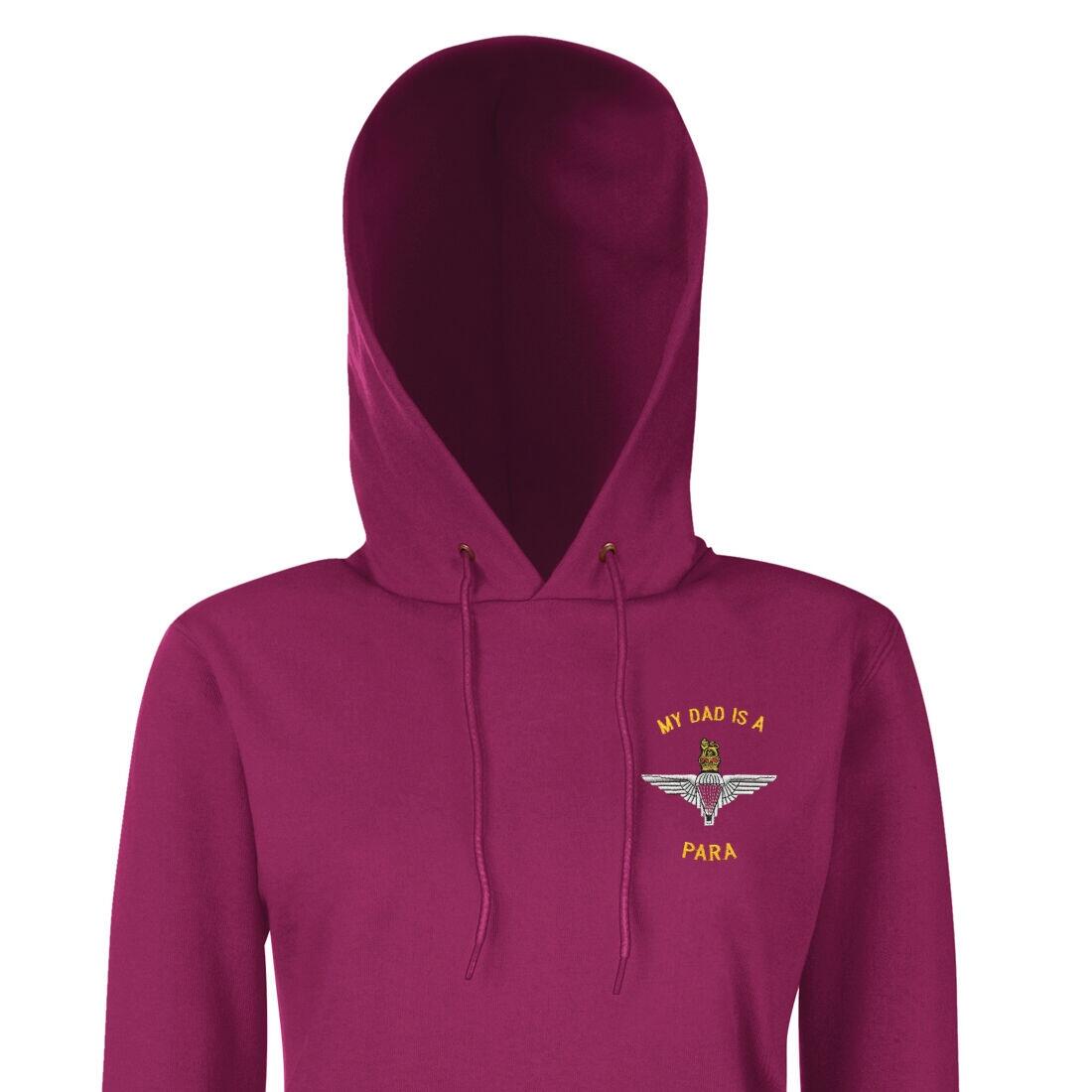 Lady's Hoody - Maroon - My Dad Is A Para (Para)