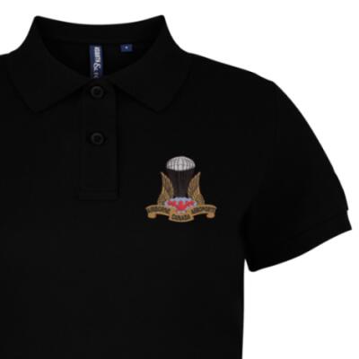 Lady's Polo Shirt - Black - Canada Airborne