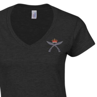 Lady's V-Neck T-Shirt - Black - Gurkhas