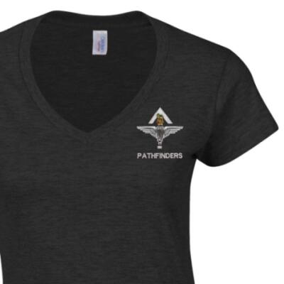Lady's V-Neck T-Shirt - Black - Pathfinders