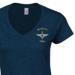 Lady's V-Neck T-Shirt - Navy Blue - My Dad Is A Para (Para)