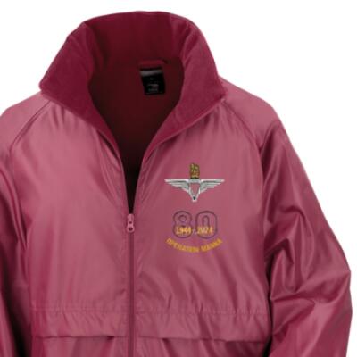 Lightweight Fleece Lined Jacket - Maroon - Operation Manna 80th (Para)