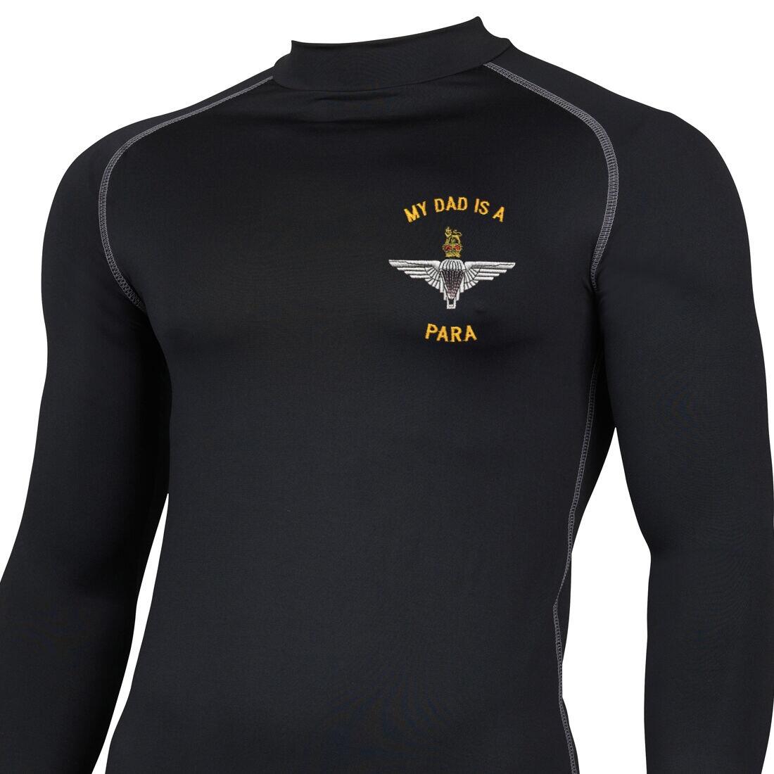 Long Sleeved Thermal Top - Black - My Dad Is A Para (Para)