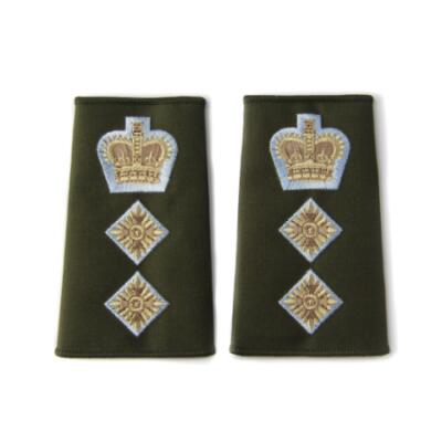 *CLEARANCE* Officer Rank Slide Pair - Col - Olive (Queen's Crown, Parachute Regiment)