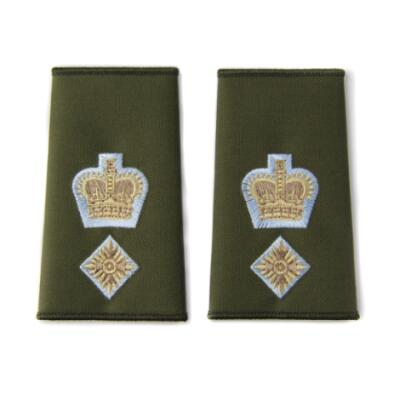 *CLEARANCE* Officer Rank Slide Pair - Lt Col - Olive (Queen's Crown, Parachute Regiment)
