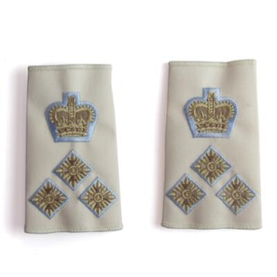 *CLEARANCE* Officer Rank Slide Pair - Brigadier - Parchment (Queen's Crown, Parachute Regiment)