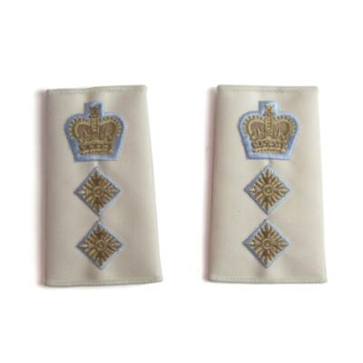 *CLEARANCE* Officer Rank Slide Pair - Col - Parchment (Queen's Crown, Parachute Regiment)
