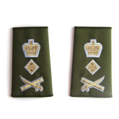 *CLEARANCE* Officer Rank Slide Pair - General - Olive (Queen's Crown, Parachute Regiment)