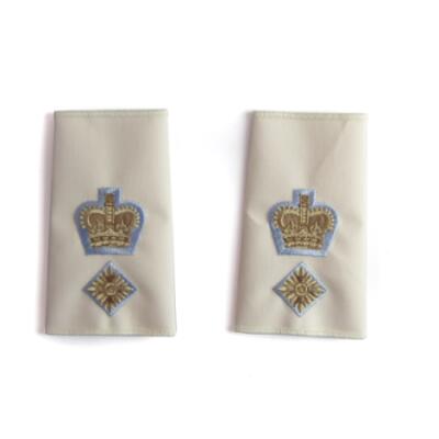 *CLEARANCE* Officer Rank Slide Pair - Lt Col - Parchment (Queen's Crown, Parachute Regiment)