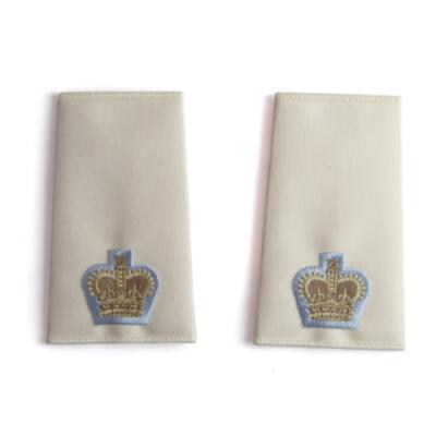 *CLEARANCE* Officer Rank Slide Pair - Major - Parchment (Queen's Crown, Parachute Regiment)