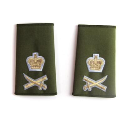 *CLEARANCE* Officer Rank Slide Pair - Major General - Olive (Queen's Crown, Parachute Regiment)