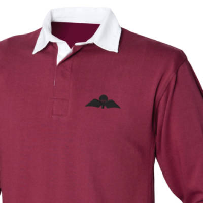 Rugby Shirt - Maroon - Jump Wings (Black Subdued)