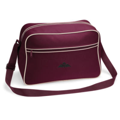 Retro Shoulder Bag - Maroon - Jump Wings (Black Subdued)