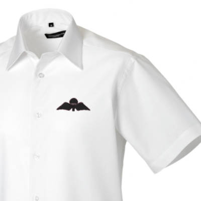 Short Sleeved Shirt - White - Jump Wings (Black Subdued)