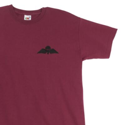 T-Shirt - Maroon - Jump Wings (Black Subdued)