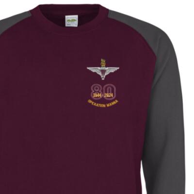 Two-Tone Sweatshirt - Maroon / Grey - Operation Manna 80th (Para)