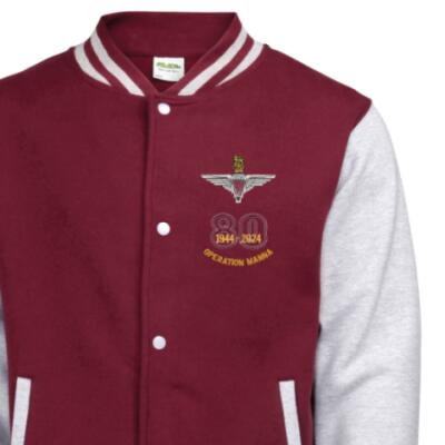 Varsity Jacket - Maroon / Grey - Operation Manna 80th (Para)