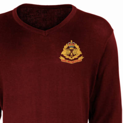 V-Neck Pullover / Sweater - Maroon - Airborne RMP