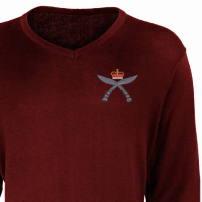 V-Neck Pullover / Sweater - Maroon - Gurkhas